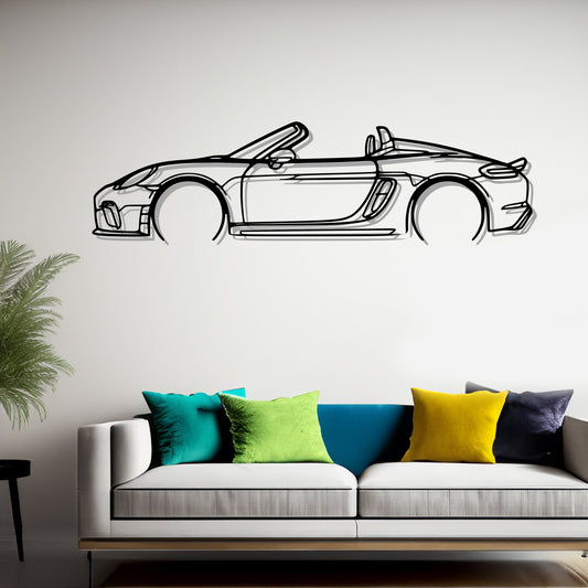 718 Spyder 2020 Detailed  Car Silhouette Metal Wall Art