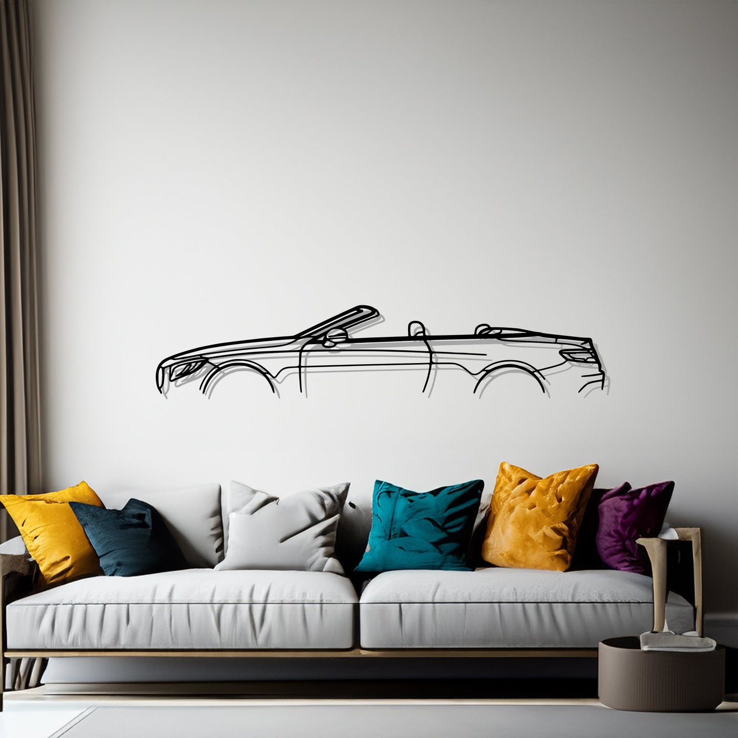 Mercedes S63 AMG Cabrio Car Silhouette Metal Wall Art– Shadow Car Vibes